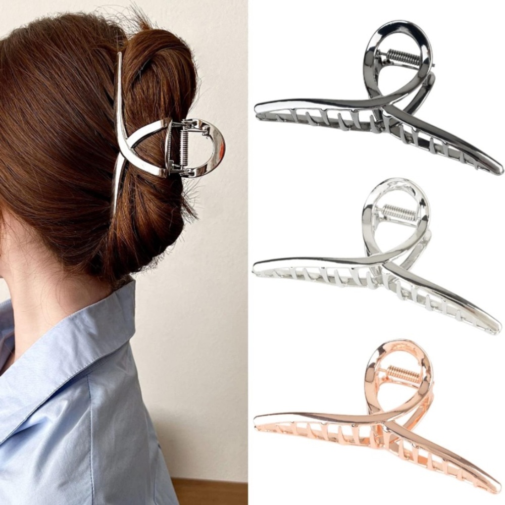 Hair Claw Clips Metal 3 Pcs No Slip